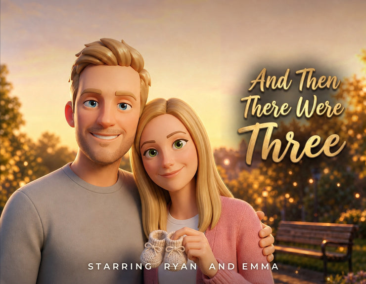 And Then There Were Three, the hardcover storybook cover