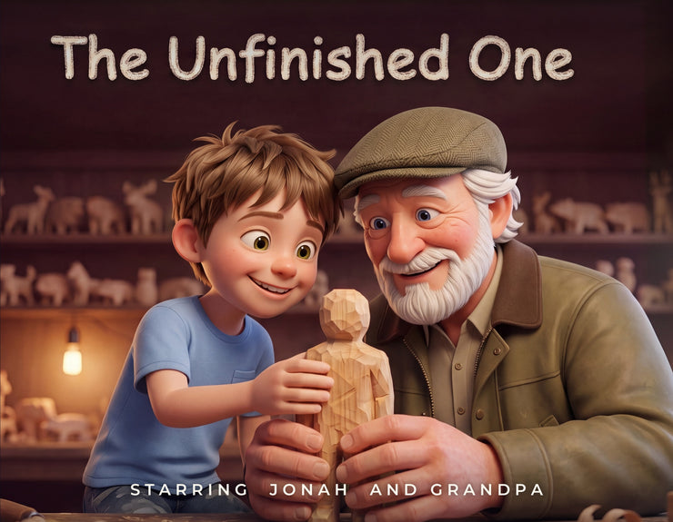 The Unfinished One, the hardcover storybook cover